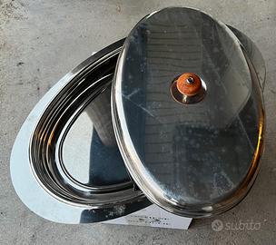 Tris di vassoi in acciaio inox