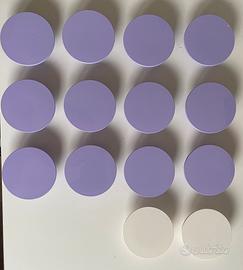 Set 14 pomelli armadio - lilla e bianco (ø 8 cm)