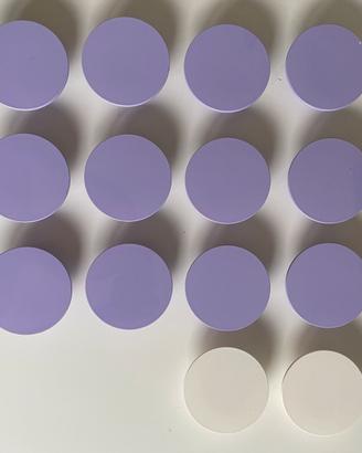 Set 14 pomelli armadio - lilla e bianco (ø 8 cm)