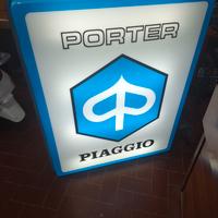 tabella luminosa piaggio porter bifacciale vespa