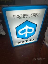 tabella luminosa piaggio porter bifacciale vespa