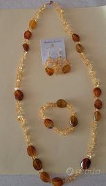 Collana, bracciale e orecchini, artigianali, pezzi