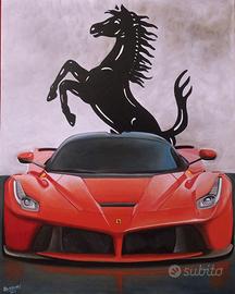 quadro dipinto a mano Ferrari LaFerrari olio tela