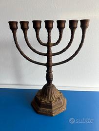 Candelabro ebraico in ottone 