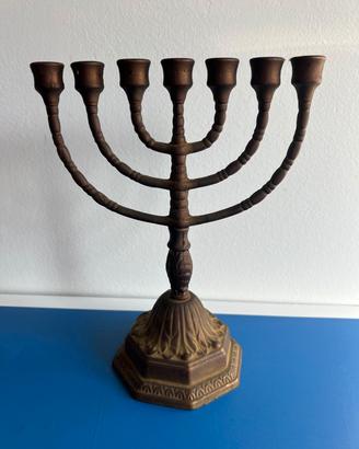 Candelabro ebraico in ottone 