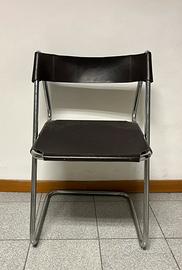 Poltroncine sedie pelle cuoio nere siena