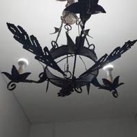 Lampadario ferro battuto