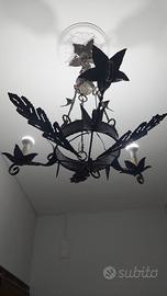 Lampadario ferro battuto