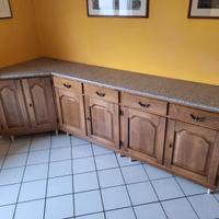 Credenza in Legno con Top Laminato Effetto Marmo