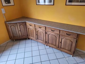 Credenza in Legno con Top Laminato Effetto Marmo