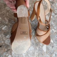 scarpe donna cuoio aperte tacco alto 