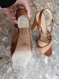 scarpe donna cuoio aperte tacco alto 