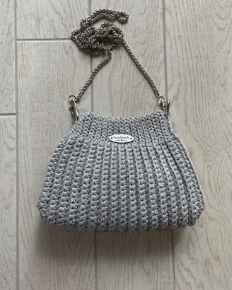 Borsetta grigia Handmade uncinetto
