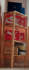 Scaffale in legno massello mobiletto espositore
