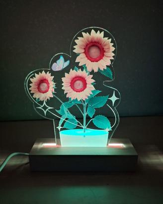 Lampade notturne decorative in acrilico 3D.