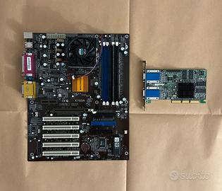 Scheda madre ECS K7S5A+Athlon XP 2000+RAM+Matrox