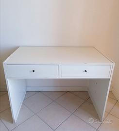 Scrivania bianca con 2 cassetti