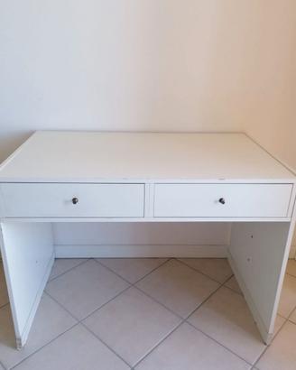 Scrivania bianca con 2 cassetti