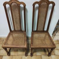 Coppia di sedie in legno, inizio secolo.