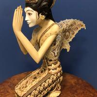 Scultura in gesso H35cm INDONESIA dipinta a mano