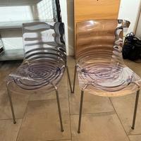 Sedie in plastica trasparenti
