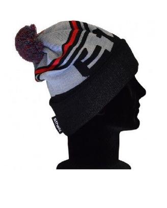 BERRETTO LANA CON POM POM NERO/ROSSO ETHEN