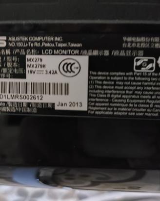 Monitor PC Asus mx279h