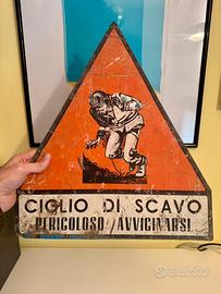 Cartello industriale vintage anni ’60 Segnaletica