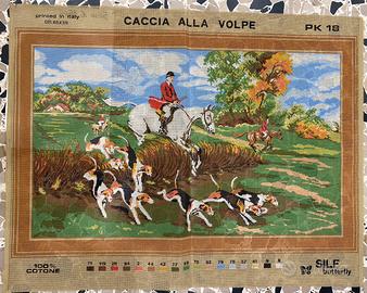 Quadro mezzopunto caccia alla volpe