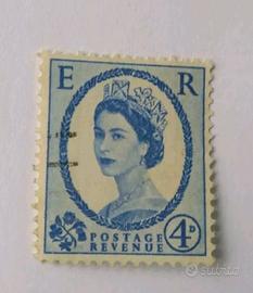 Francobollo Regina Elisabetta II  4 D
