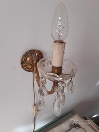 Abatjour vintage con gocce in cristallo