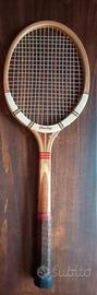RACCHETTA TENNIS IN LEGNO CON CUSTODIA IN PELLE