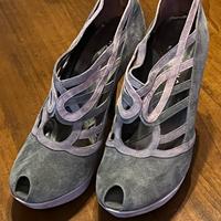 Scarpe decolté in camoscio tacco 10 cm