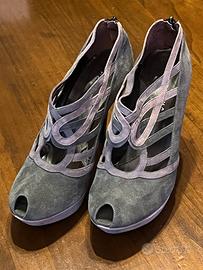 Scarpe decolté in camoscio tacco 10 cm