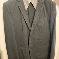 Abito grigio scuro gessato cotone