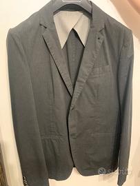 Abito grigio scuro gessato cotone