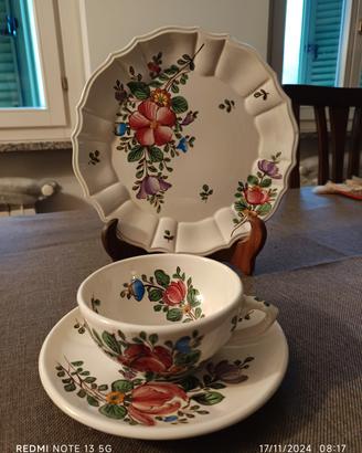 Ceramica Pagani piatto e tazza da thè Vecchia Lodi