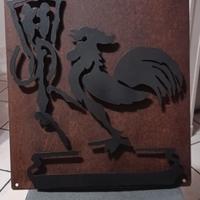 Gallo romagnolo in acciaio artigianale