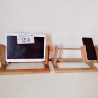 Porta Tablet e porta Cellulare in legno