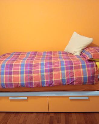 Letto singolo con  letto  estraibile +2 cassetti
