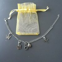 Bracciale charm gufo farfalle libellula coccinella