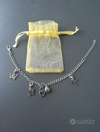 Bracciale charm gufo farfalle libellula coccinella
