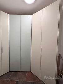 Grande Cabina Armadio Angolare con Luci e Cassetti