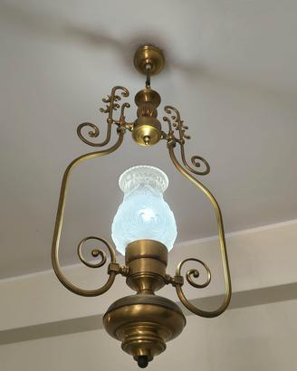 Lampadario a sospensione vintage in stile saliscen