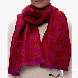 GUCCI Sciarpa Stola Scialle 100% Lana. Design "GG"