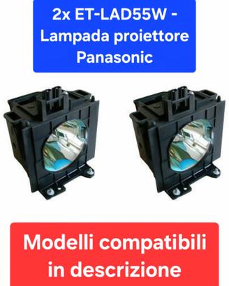 2x Panasonic ET-LAD55W Lampada per Proiettore