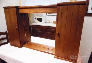 Specchiera con armadietti per bagno legno massello