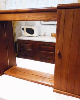 Specchiera con armadietti per bagno legno massello