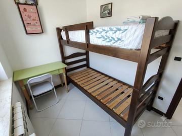 Letto a castello in legno massello