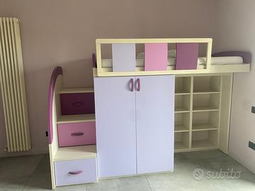 Letto con armadiatura